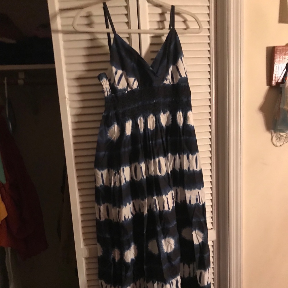 Floor length tie dye maxi dress